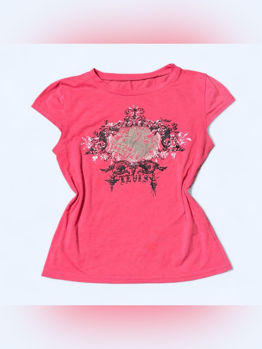 Y2K Grunge Pink Baby Tee!